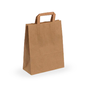 Sac en Papier Kraft à Emporter avec Poignée 22+10x29 (50 Utés)