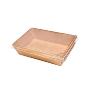 SALADEIRA DE PAPEL C/ TAMPA CRISTAL RETANGULAR 700ML (EMB.25 Remova