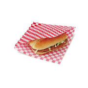 SAQUETA ABERTA 2 LADOS P/ HAMBURGUER Embalagens e Produtos de papel Brasão Rosa Xadrez Vermelho