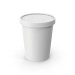 Pote de Sopa com Tampa de Papel Branco sem Plástico 2 Folhas - 480ml (25 Unidade)