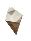 Cone Castanho Triangular Duplo para Batata Frita e Molho (100 Unidade)
