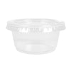 Taças Redondas com Tampas Transparentes PP para molhos Remova 
